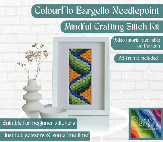 Colourflo Bargello Twist Needlepoint Kit | Tapestry | DIY frame craft | mindful | hand sewing | Stitch-a-long | Textiles | canvas embroidery