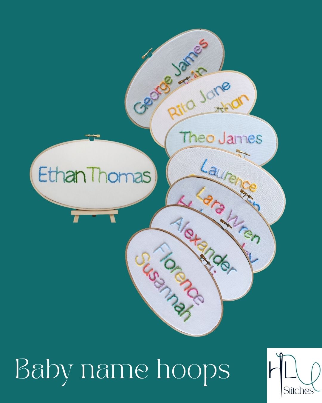 Custom Embroidered Baby Name Hoops