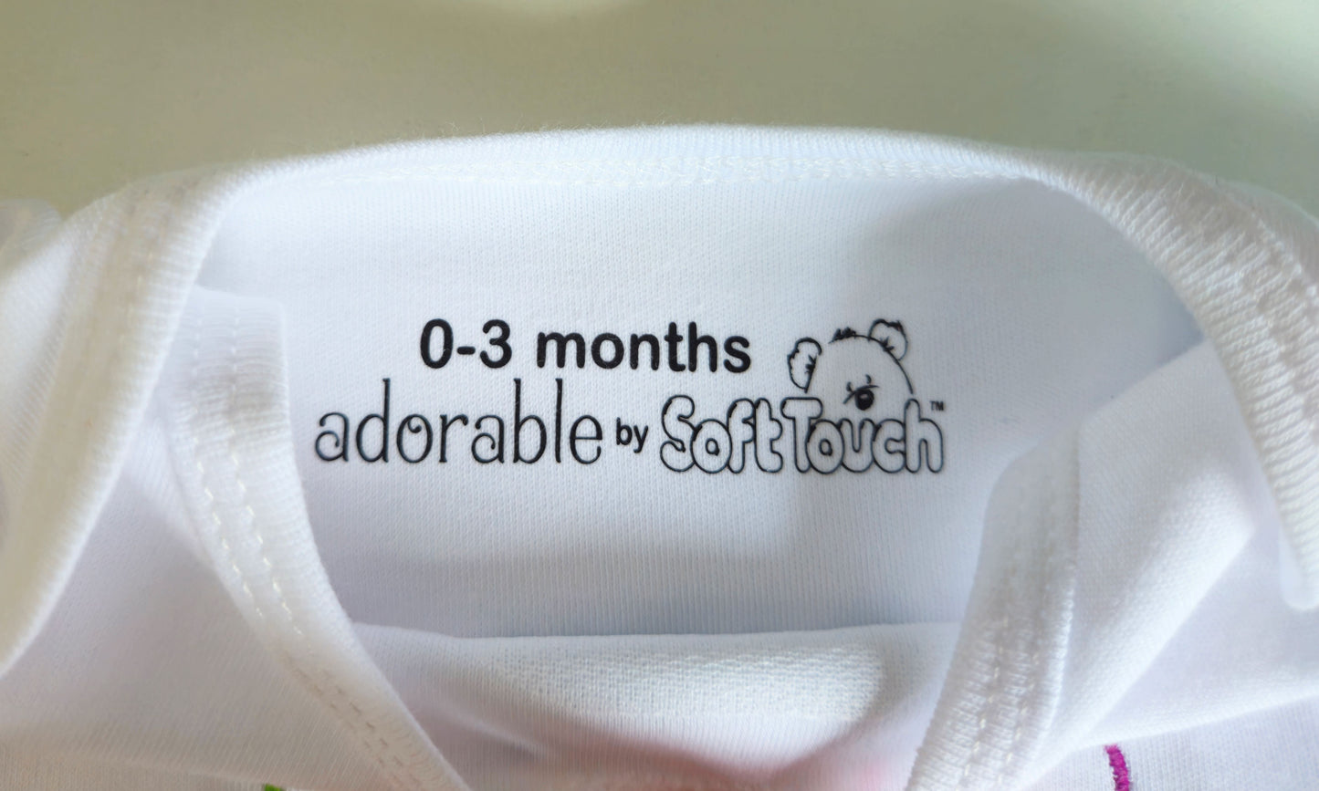 always HUNGRY Embroidered Baby Grow and/or Bib | Organic Cotton | New Baby Gift | Gender Neutral | Short Sleeve | white with rainbow text | Onsie