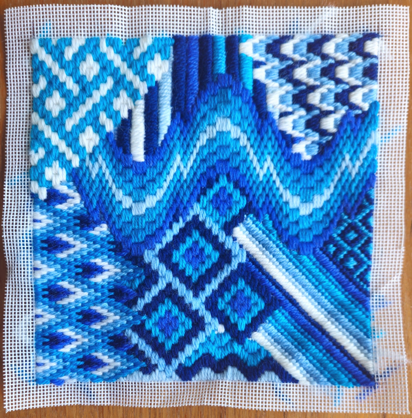 Colourflo Bargello Needlepoint PDF Instant Pattern Download | counted chart | canvas embroidery | Blue and White | Advanced Stitchers