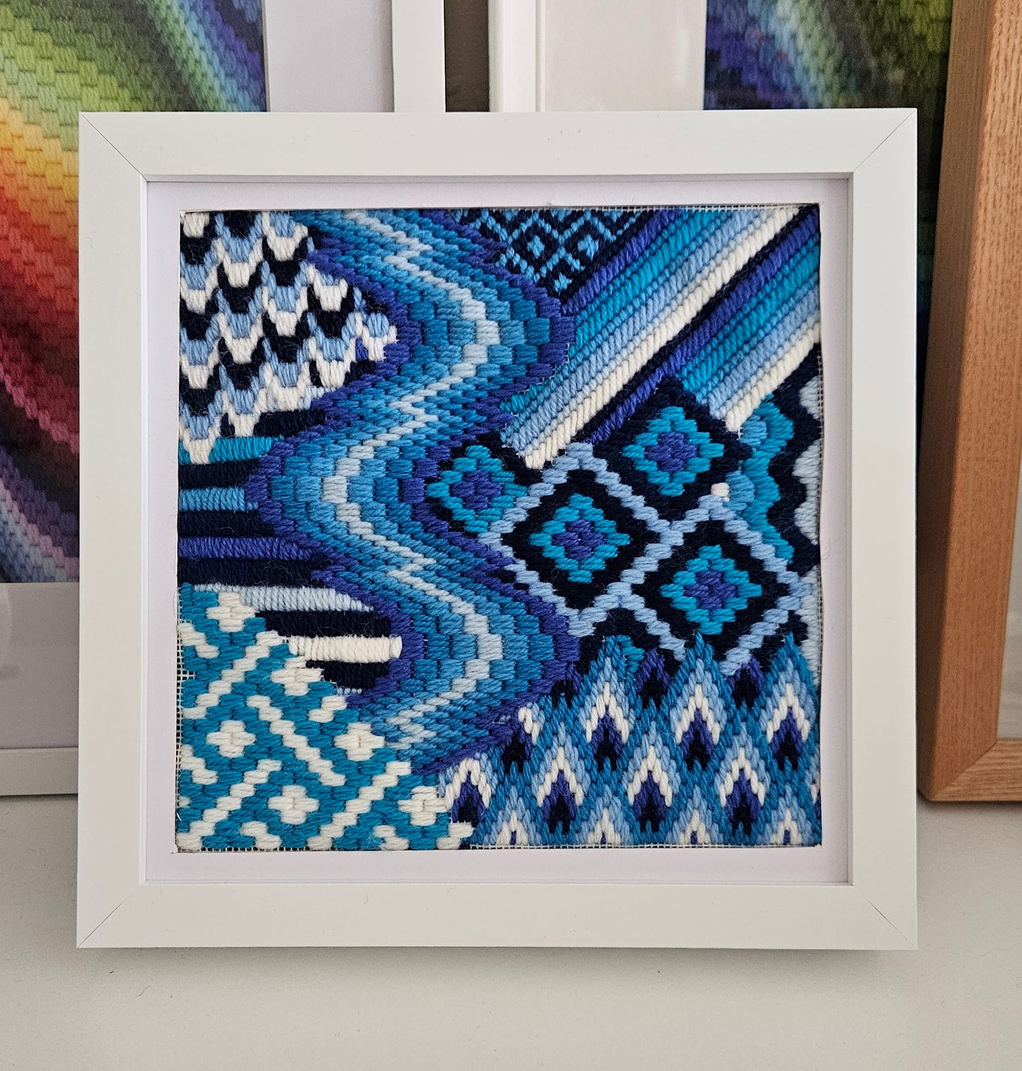 8" x 8" Box Photo Frame | 3D Floating Display | Glassless Frame for Needlework, Bargello & Textiles