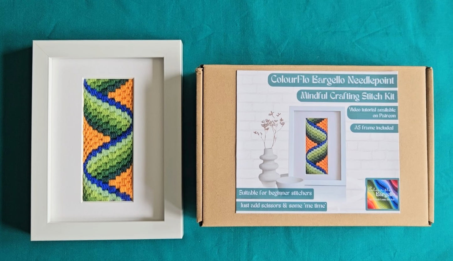 Colourflo Bargello Twist Needlepoint Kit | Tapestry | DIY frame craft | mindful | hand sewing | Stitch-a-long | Textiles | canvas embroidery