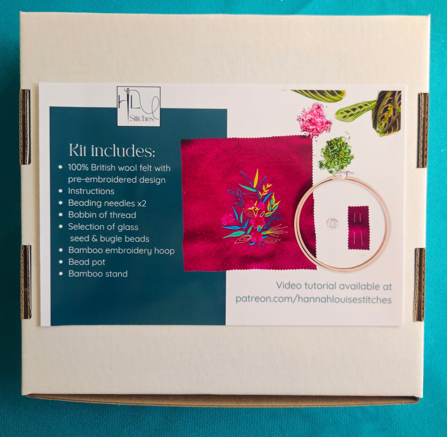 Botanical Bead Embroidery Kit – Vibrant Floral Embroidery with Beads
