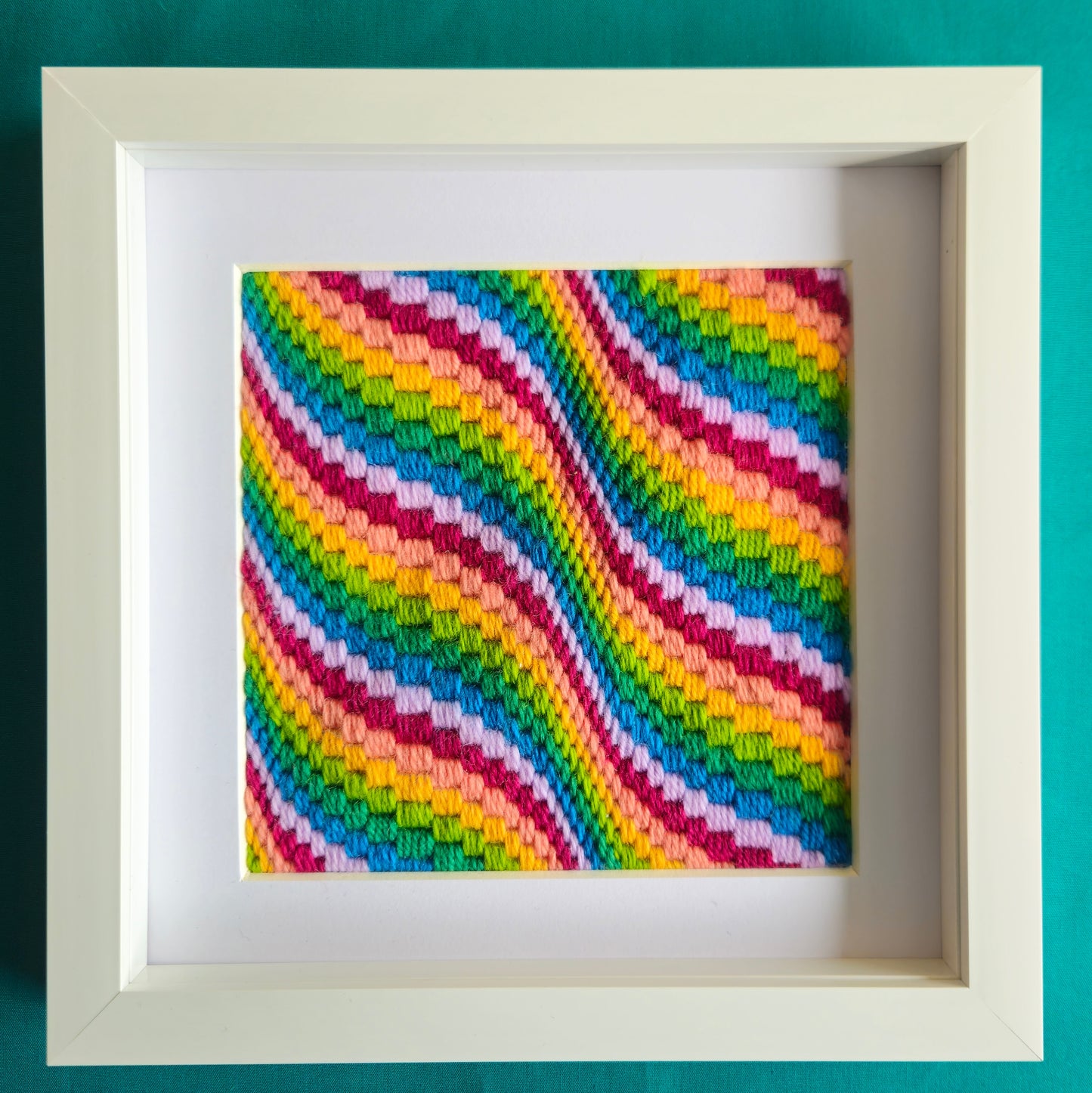 Colourflo Bargello Needlepoint Kit | 6x6 inch | Tapestry | Beginner | DIY craft | Rainbow | hand sewing | printed canvas embroidery (Copy)