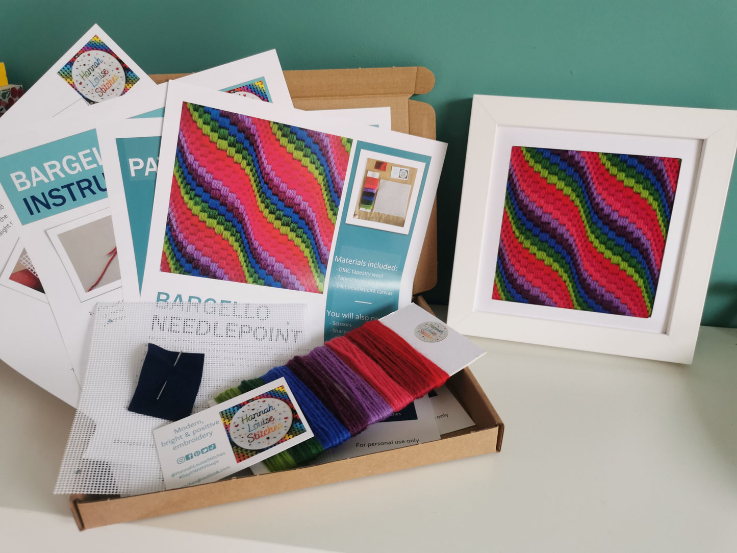Colourflo Bargello Needlepoint Kit – Beginner DIY Tapestry (5x5 inch)