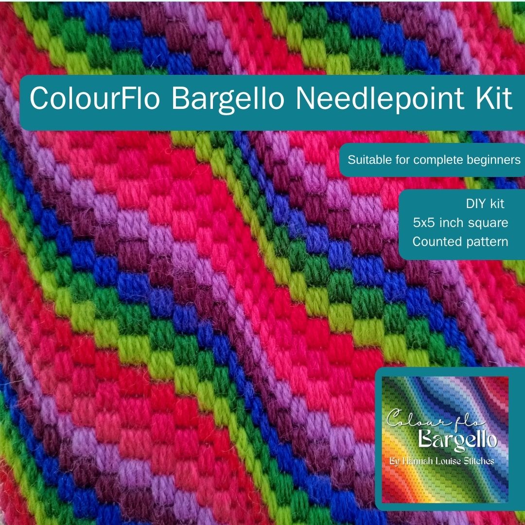 Colourflo Bargello Needlepoint Kit – Beginner DIY Tapestry (5x5 inch)