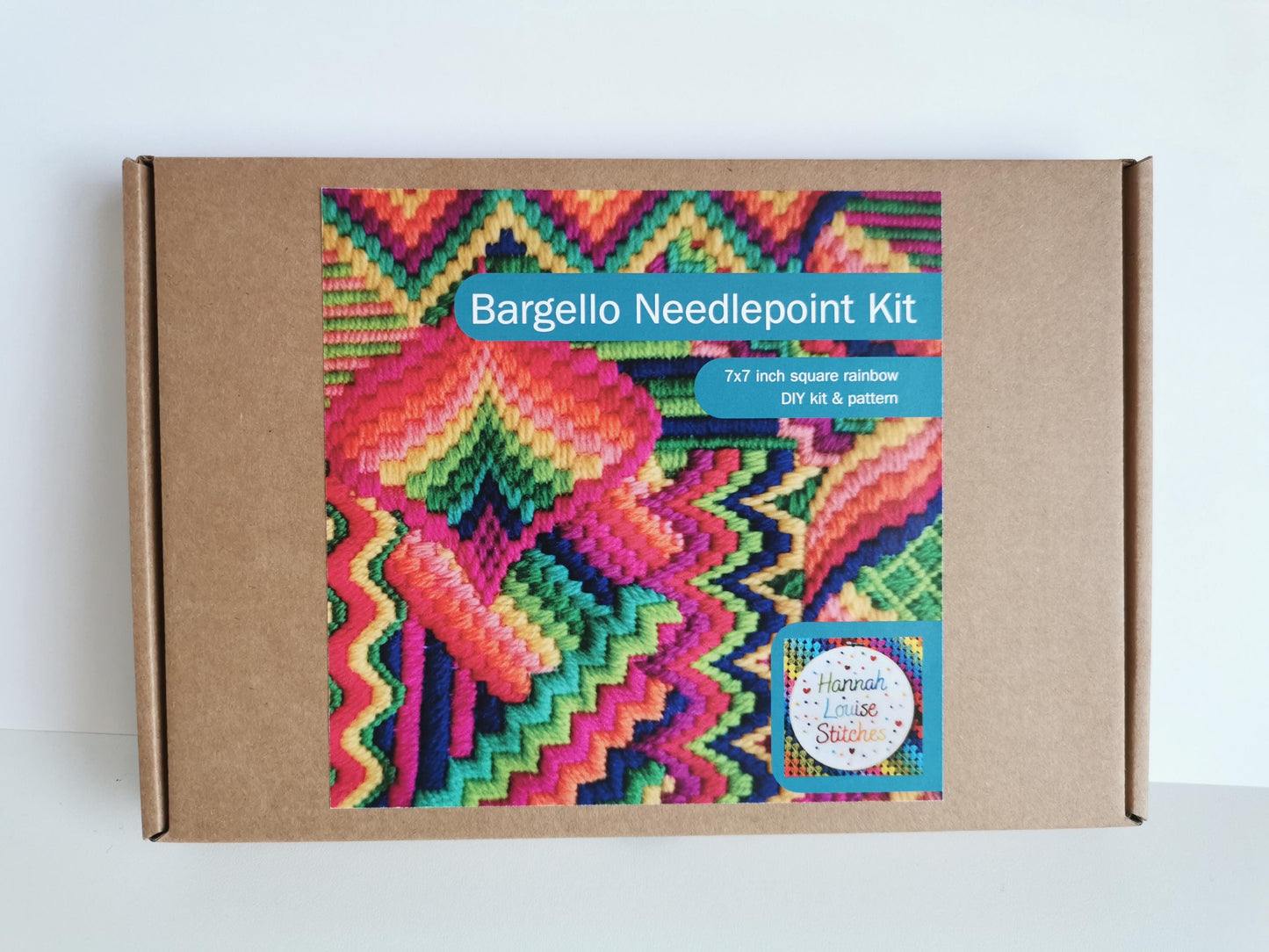 Colourflo Bargello Needlepoint Kit | 7x7 inch | Tapestry | advanced | DIY craft | mindful | rainbow | hand sewing | canvas embroidery