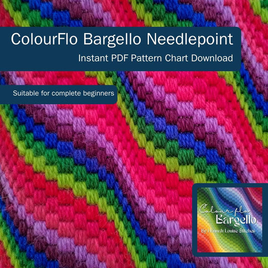 Colourflo Bargello Needlepoint PDF Instant Pattern Download | counted chart | canvas embroidery | BEGINNER | 5x5 inches