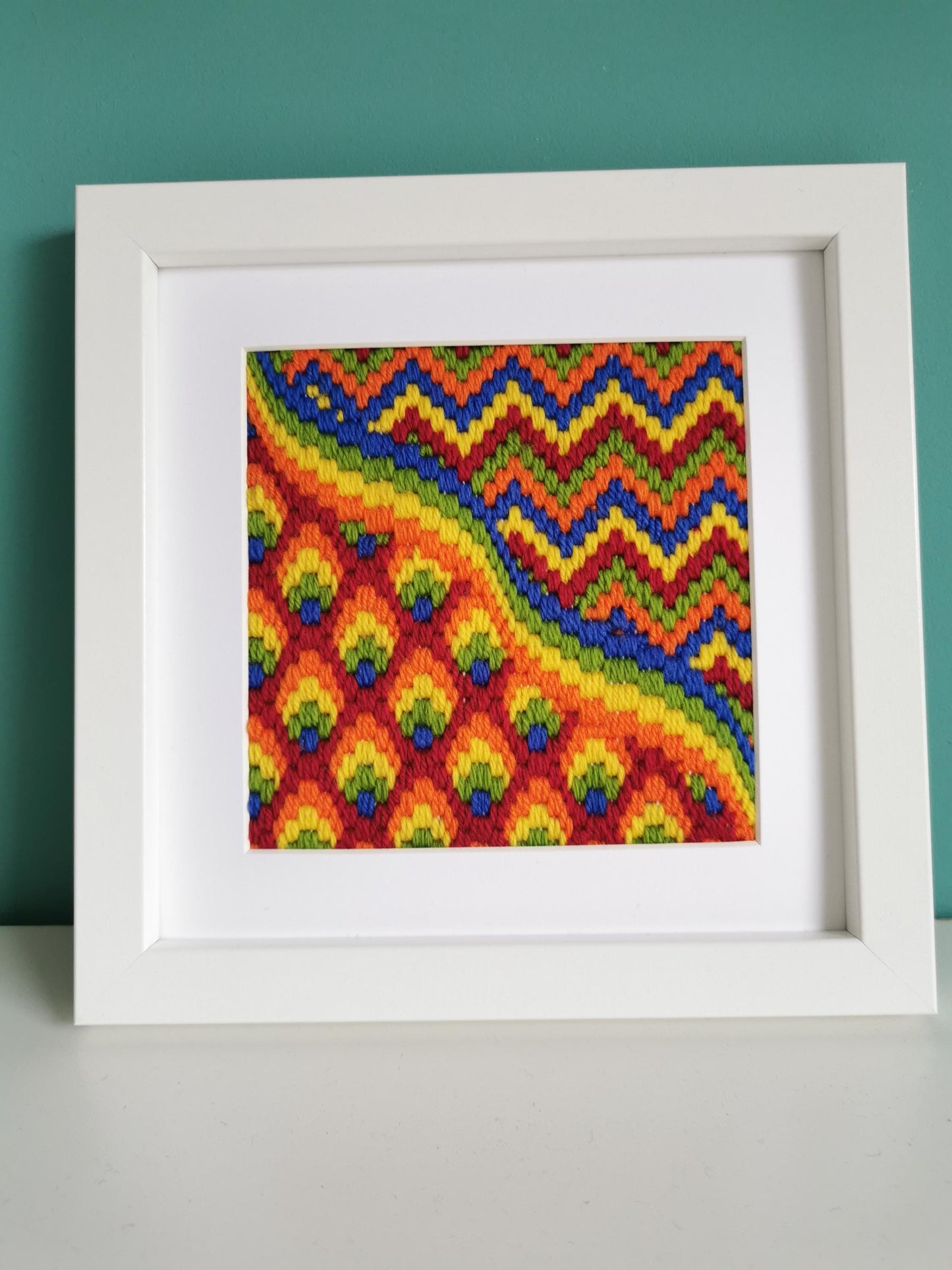 Colourflo Bargello Needlepoint PDF Instant Pattern Download | counted chart | canvas embroidery | BEGINNER | 6x6 inches | rainbow
