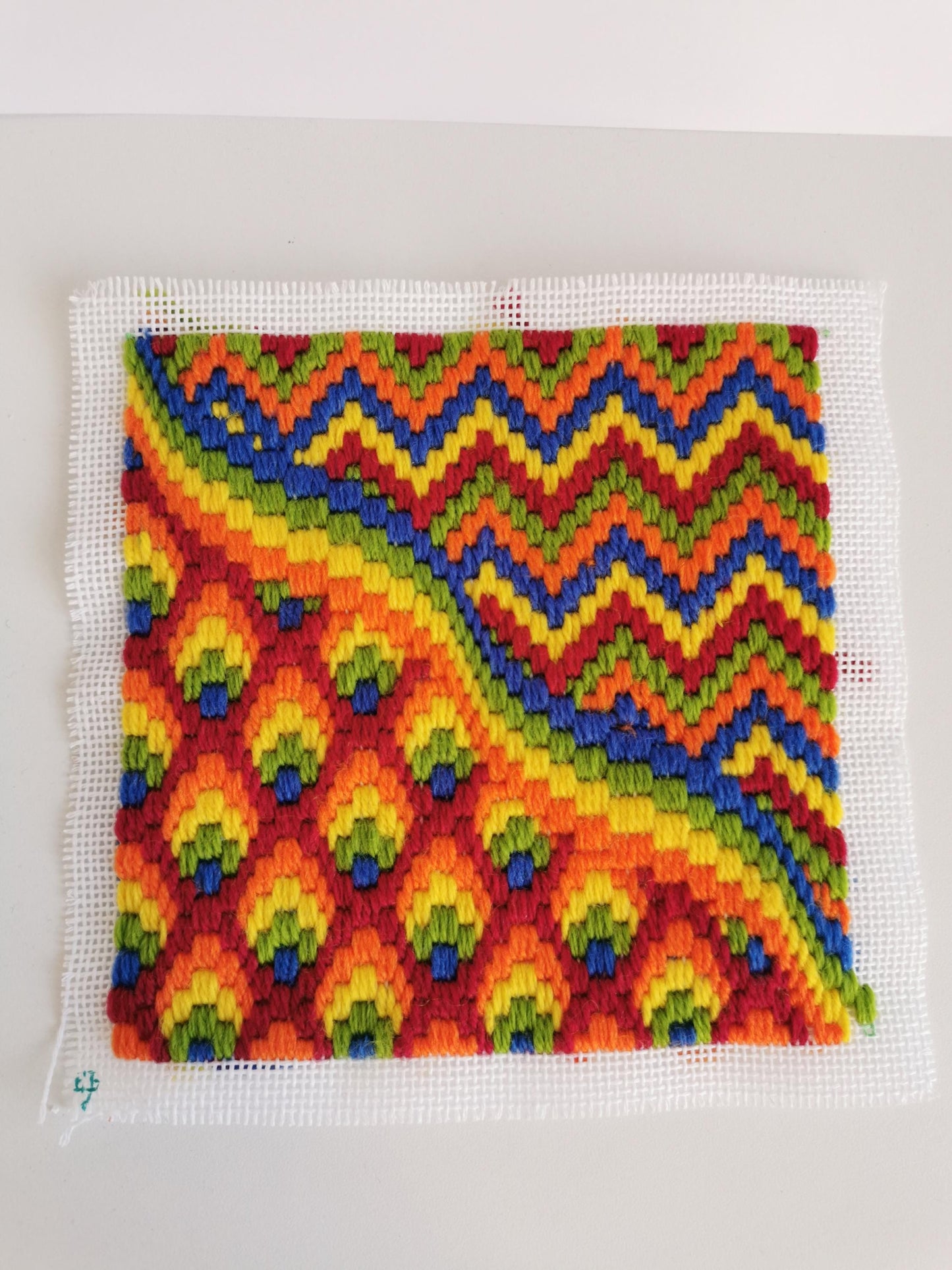 Colourflo Bargello Needlepoint PDF Instant Pattern Download | counted chart | canvas embroidery | BEGINNER | 6x6 inches | rainbow