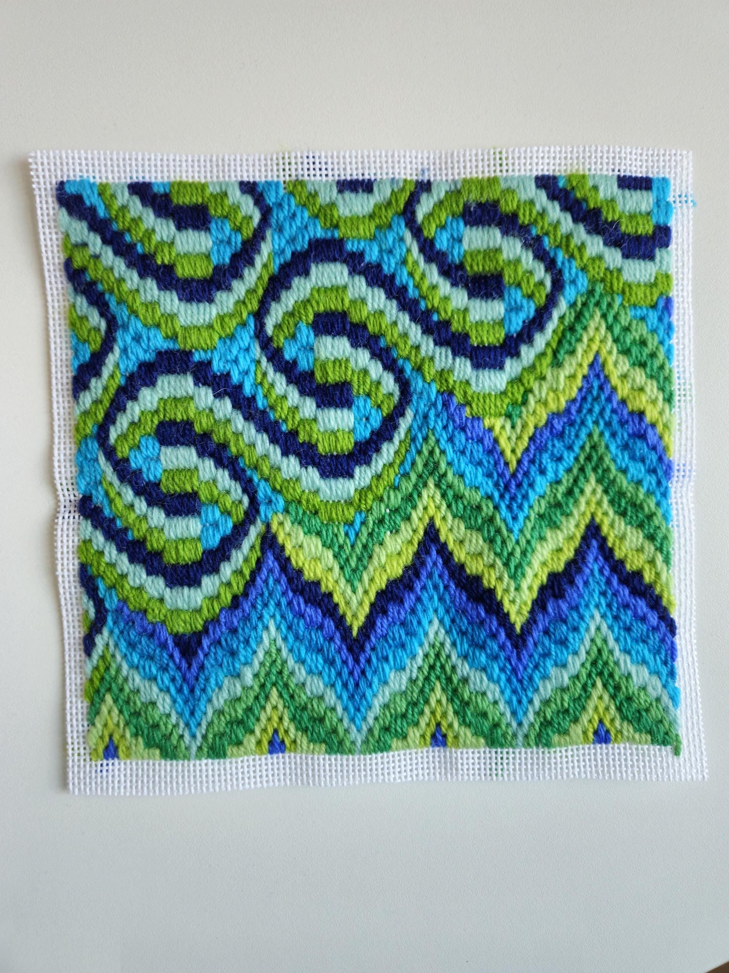 Colourflo Bargello Needlepoint Kit | 7x7 inch | Tapestry | DIY craft | mindful | rainbow | hand sewing | canvas embroidery
