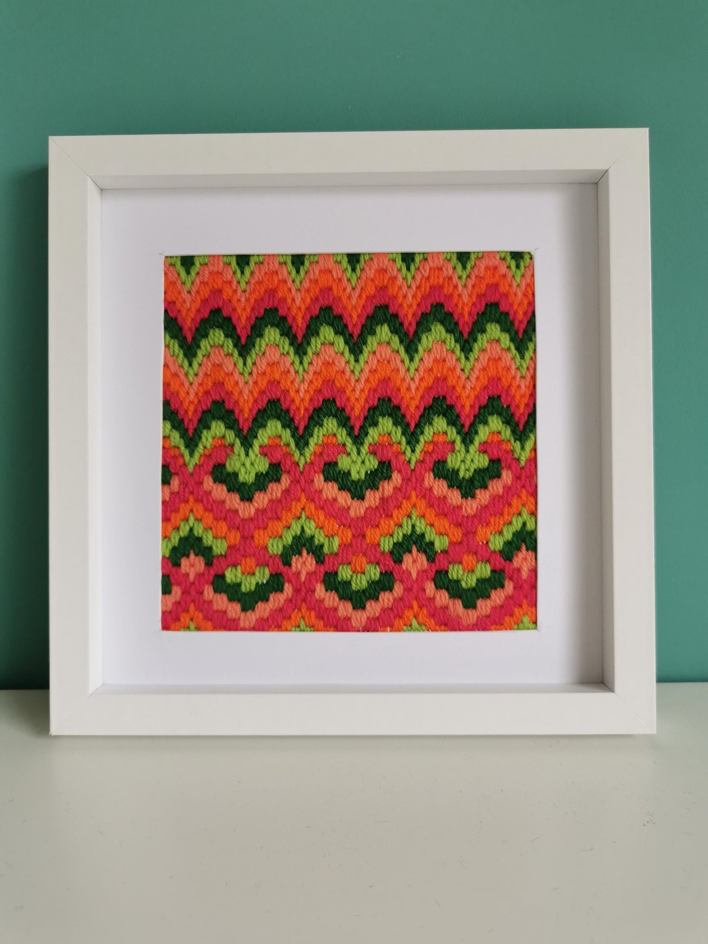 Colourflo Bargello Needlepoint PDF Instant Pattern Download | counted chart | canvas embroidery | BEGINNER | 6x6 inches | watermelon sugar