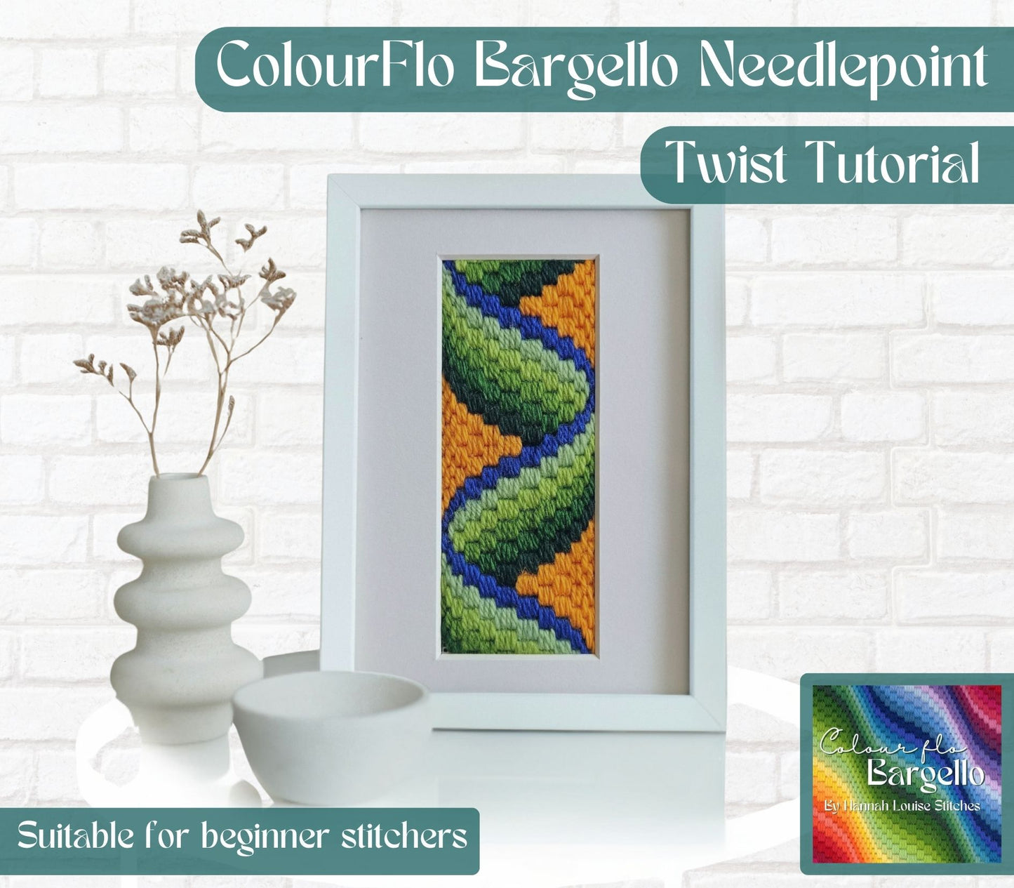 Colourflo Bargello Twist Needlepoint Kit | Tapestry | DIY frame craft | mindful | hand sewing | Stitch-a-long | Textiles | canvas embroidery