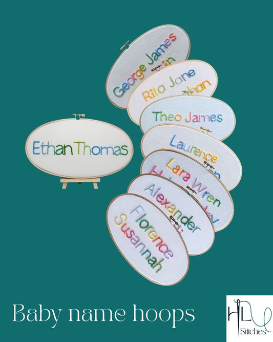 Custom Embroidered Baby Name Hoops