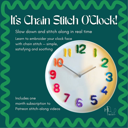 It’s Chain Stitch O’Clock! Rainbow Clock Stitch-a-long