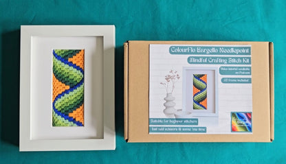 Colourflo Bargello Twist Needlepoint Kit | Tapestry | DIY frame craft | mindful | hand sewing | Stitch-a-long | Textiles | canvas embroidery
