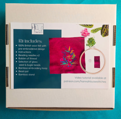 Botanical Bead Embroidery Kit – Vibrant Floral Embroidery with Beads