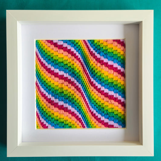 Colourflo Bargello Needlepoint PDF Instant Pattern Download | counted chart | canvas embroidery | rainbow wave