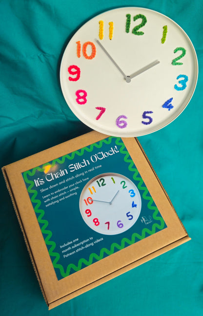 It’s Chain Stitch O’Clock! Rainbow Clock Stitch-a-long