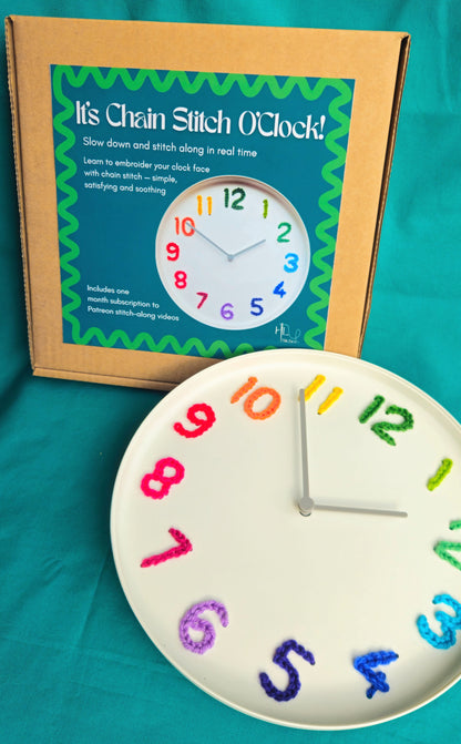 It’s Chain Stitch O’Clock! Rainbow Clock Stitch-a-long