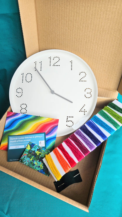 It’s Chain Stitch O’Clock! Rainbow Clock Stitch-a-long