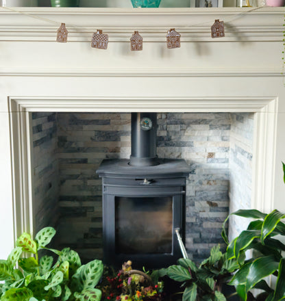 Embroidered Gingerbread House Garland – Digitally Handmade Christmas Decoration