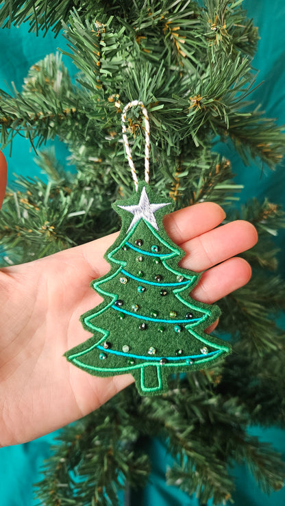 Embroidered Christmas Tree with hand beading