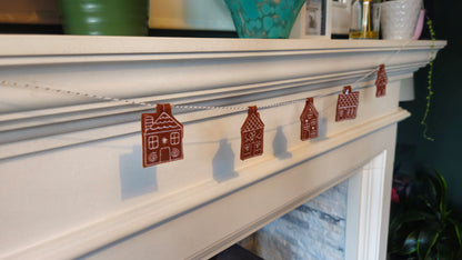 Embroidered Gingerbread House Garland – Digitally Handmade Christmas Decoration