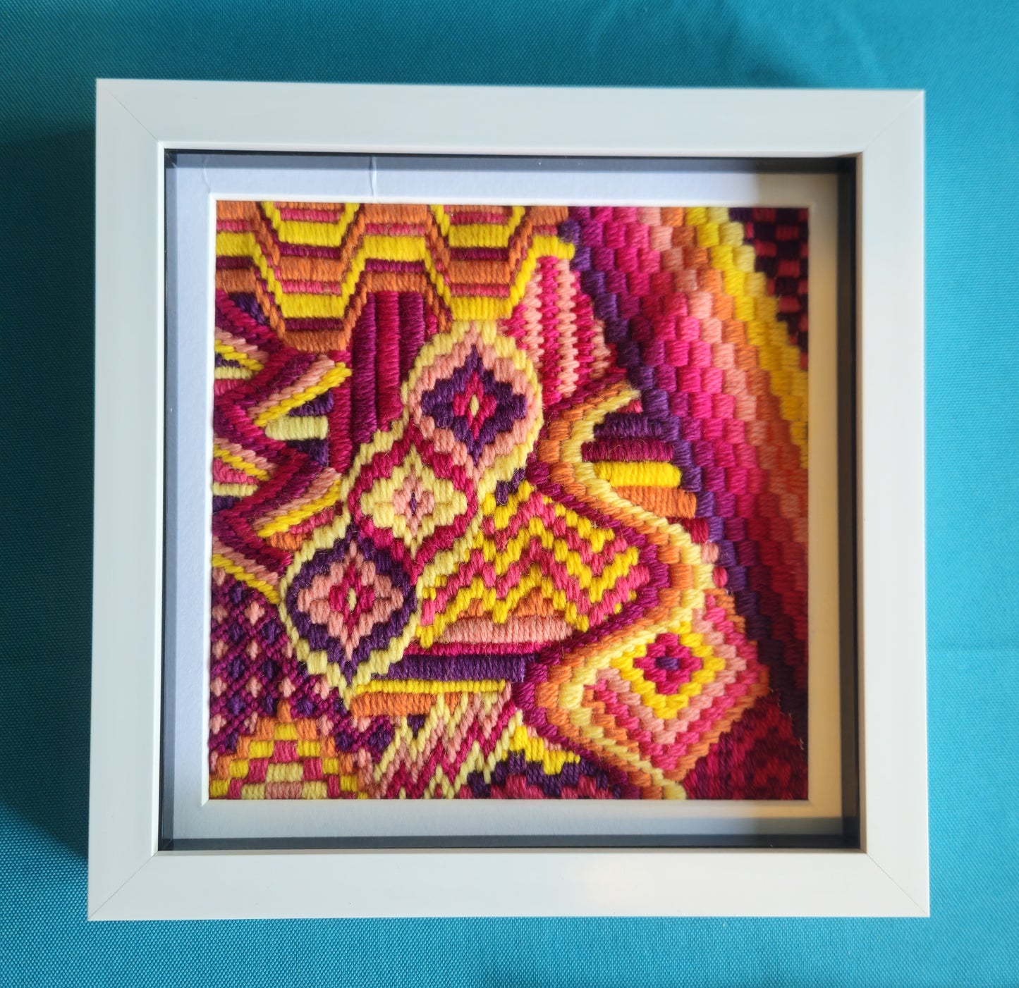 Colourflo Bargello Needlepoint PDF Instant Pattern Download | counted chart | canvas embroidery | Pink and Yellow | Advanced Stitchers