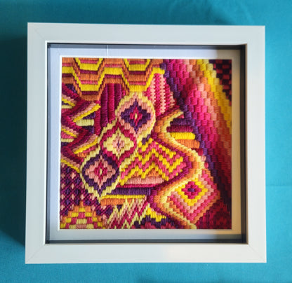 Colourflo Bargello Needlepoint PDF Instant Pattern Download | counted chart | canvas embroidery | Pink and Yellow | Advanced Stitchers