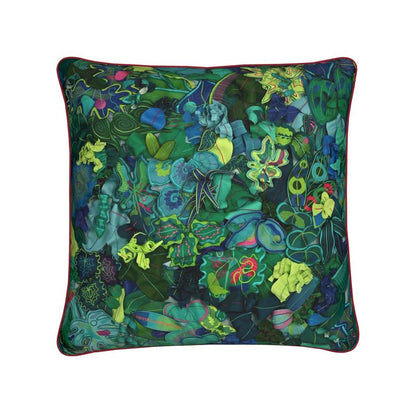 Square Cushion Pillow | Digital Botanica | Plants Foliage Design