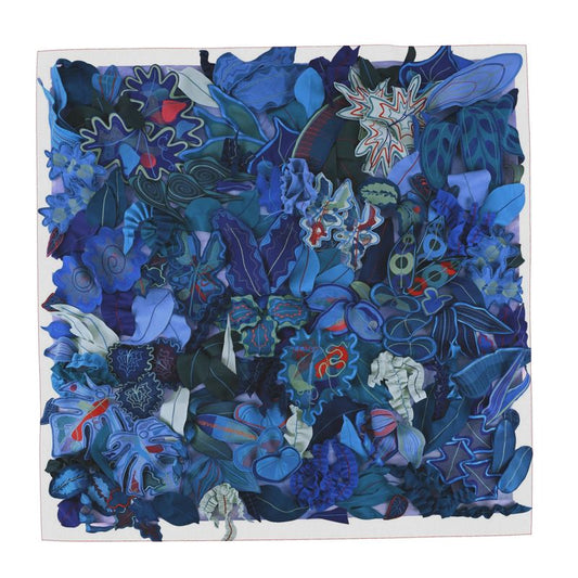 Digital Botanica Scarf in Blue