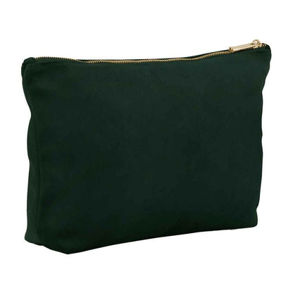 Recycled Velvet Pouch Botanical Embroidery | Large Sustainable Makeup or Travel Pouch