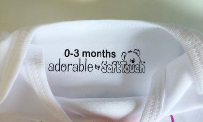 Hello WORLD Embroidered Baby Grow and/or Bib | Organic Cotton | New Baby Gift | Gender Neutral | Short Sleeve | white with rainbow text | Onsie